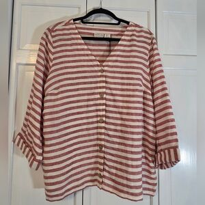 Women's Striped Button-Up Top